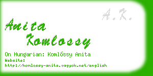 anita komlossy business card